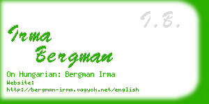 irma bergman business card